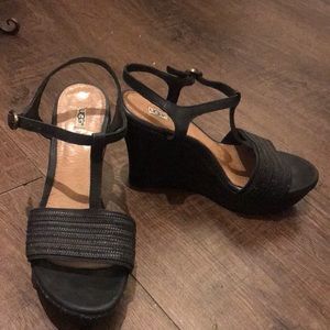 Ugg black wedges size 7.5